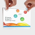 BlueValley Acrylic Sign Holder 8.5 x 11 Wall Mount, Clear Acrylic Wall Frames with Double Sided Tape Adhesive & Screws, Plastic Wall Sign Menu Picture Document Holders for Office, Home, Store, Restaurant-Horizontal (6 Pack) - Image 7