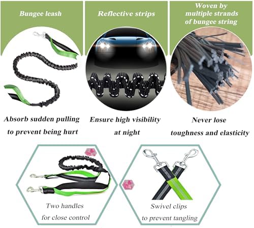 Dog Tie Out Cable for Camping, Dog Trolley System and 4ft Bungee Leash - Image 3