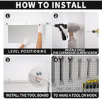FRAYSCENT Peg Board for Wall 48x24 inch with 63 Pcs Hooks Accessories, Garage Storage Pegboard Wall Organizer, Metal Pegboard Panels with Hooks, Modular Mounted Control Peg Board Tool Organization - Image 4