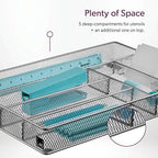 Mindspace Cutlery Organizer Silverware Tray with 6 Compartments | Kitchen Utensil Drawer Organizer | Silverware Tray for Drawer | The Mesh Collection, Silver - Image 5