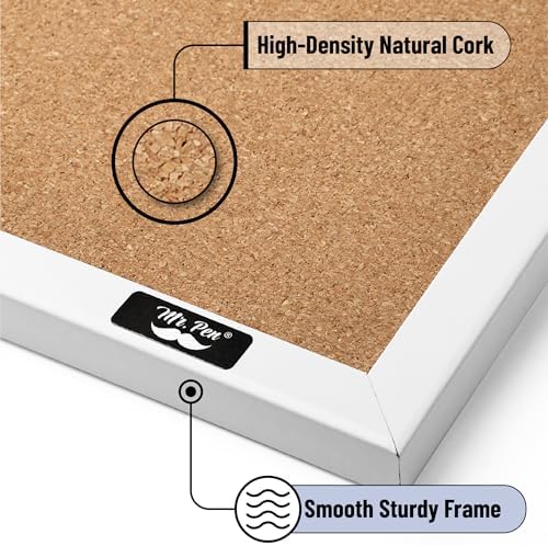 Mr. Pen- Cork Board, 24”x36”, White Frame, Cork Bulletin Board - Image 3