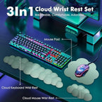 MoKo Cloud Wrist Rest for Keyboard and Mouse with Mouse Pad, Green - Image 2