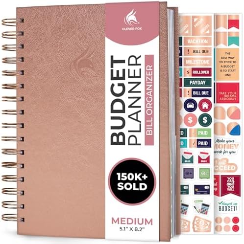 Clever Fox Budget Planner & Monthly Bill Organizer, Medium Rose Gold by CleverFox