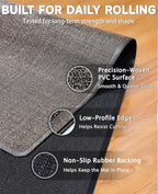 Funwheat Office Chair Mat with Lip for Hard Floors, 36 x 48 in, Espresso - Image 5