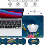 Ergonomic Keyboard Wrist Rest and Mouse Pad Wrist Rest Set, Large XXL Gaming Mousepad 31.5"x 11.8", Memory Foam, Easy Typing Pain Relief, Multifunctional Desk Mat for Office & Home, Sea Turtle - Image 3