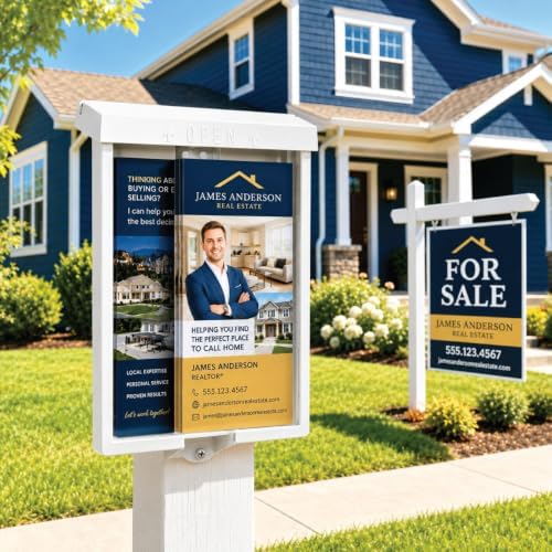 SOURCE ONE 8.5” x 11” Outdoor Realtor Style Brochure Holder with Lid – White – UV Resistant (Pack of 3) - Image 3