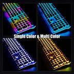 RK ROYAL KLUDGE S108 Typewriter Mechanical Keyboard, Full RGB Gaming Keyboard, Wired PC Game Keyboards with Number Pad and Detachable Wrist Rest, Retro Round Keycaps, Brown Switches Black - Image 6