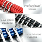 200PCS Cable Ties Kit, 11.8 Inch Heavy Duty Silver Metal Zip Ties - Image 4