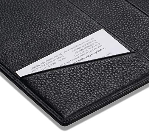 HISCOW Slim Leather Junior Padfolio, 5x8 Notepad Cover, Pebbled Black - Image 5