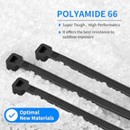 18 inch Black Zip Ties Heavy Duty 1000 PACK,120LBS Tensile Strength Self-Locking heavy duty UV Resistant Cable Tie Wraps for indoor and outdoor use - Image 5