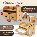 Pandorama Bamboo Desk Organizer Large - A4 Drawers & Adjustable File Holder, Fully Assembled Wood Desktop Storage for Kitchen, Bedroom, Bathroom, Study Room - Image 2