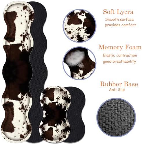 Large Gaming Mouse Pad + Keyboard Wrist Rest + Wrist Support + Coaster Set, Memory Foam Ergonomic for Easy Typing, XXL Extended Gaming Mouse Pad Table Pad - Cow Hide Print - Image 3