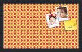 PinPix 20x12 inch Cork Bulletin Board. This Decorative Framed Pin Board Comes with Diamond Pattern in Red and Orange Design and Satin Black. Ideal for Home, Office Decor or School (PinPix-331) by PinPixBulletinBoards