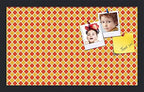 PinPix 20x12 inch Cork Bulletin Board. This Decorative Framed Pin Board Comes with Diamond Pattern in Red and Orange Design and Satin Black. Ideal for Home, Office Decor or School (PinPix-331) by PinPixBulletinBoards