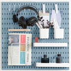 MULSAME Pegboard Combination Kit, Wall Mounted Storage Set with 4 Pegboards & 14 Accessories Hanging, Blue Peg Boards Organizer for Walls Display, Crafts Organization, Kitchen Organizer, 22" x 22" by MULSAME