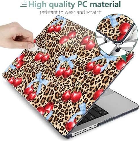 DONGKE Compatible with MacBook Pro 16 Inch Case (2026-2021 Release, M5 M4 M3 M2 M1 Pro/Max Chip), Plastic Hard Shell Cover with Keyboard Cover & Screen Protector for MacBook Pro 16", Leopard & Cherry - Image 5