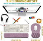 Hokafenle 2 in 1 Ergonomic Mouse Pad Wrist Support & Wrist Rest for Computer Keyboard Set, with Relieve Carpal Tunnel Pain Massage Bulge and Full Memory Gel Design (2In1 Set, Purple) - Image 2
