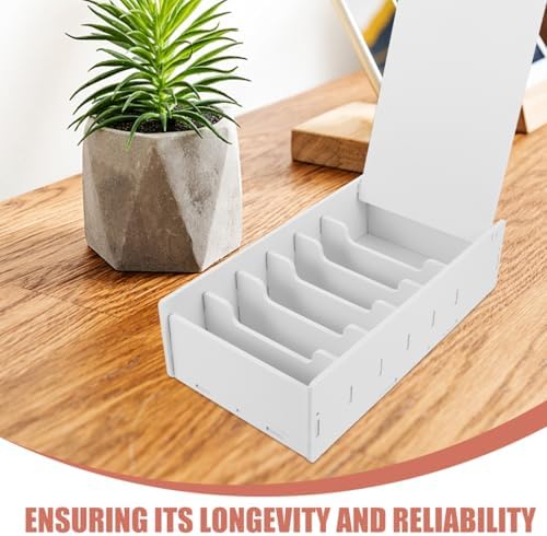 SEWACC Coin Box Cash Holder Money Storage Stand Multiple Compartment Storage Tray Currency till Desktop Holder Money Tray Desktop Receipt Organizer Phone Containers Classroom - Image 3