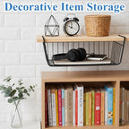 6 Pcs Under Shelf Basket, Slide in Wire Hanging Storage Baskets - Image 5