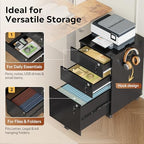 DEVAISE 3 Drawer Wood File Cabinet with Individual Locks, Black - Image 5