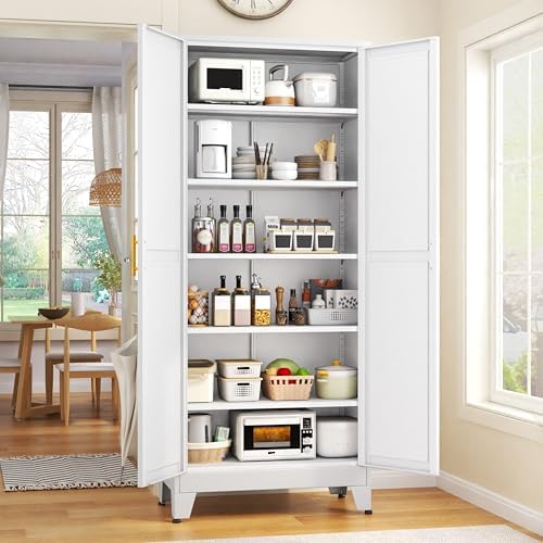 GAIOUS 75.2" Tall Pantry Cabinet,Kitchen Pantry Storage Cabinet with 2 Door by GAIOUS