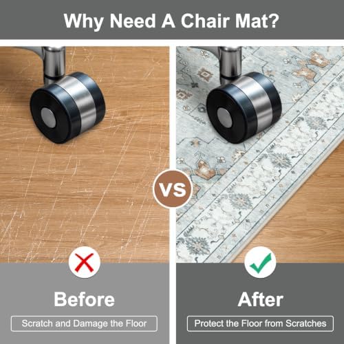 36"x48" Office Chair Mat for Hardwood Floor, Washable Non-Slip Protector - Image 3
