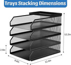 4 Tier Paper Tray Organizer for Desk, Stackable Office Organization - Image 7