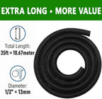 Heat Resistant Wire Loom Automotive Cable Management Sleeves 35ft-1/2inch Split Wiring Loom Harness Wire Organizer, High-Temperature Heavy Duty Auto Wrap Cord Protectors from Pets No Chew, Black - Image 4