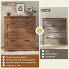 SEDETA Farmhouse File Cabinet for Home Office, 5 Drawer File Cabinet, Wood Office File Cabinets for Letter/Legal/A4 Size, File Cabinets with Printer Stand for Study Room, Living Room, Brown - Image 4