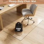 30" x 55" Tempered Glass Chair Mat for Carpet & Hard Floors - Image 3