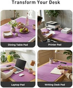 Aothia Faux Leather Desk Mat - Large Mouse Pad, Non-Slip PU Leather Blotter, Waterproof Writing Surface for Office and Home (Iris Violet, 63" x 17") - Image 6