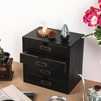 Small Wooden Drawers Wooden Box with Drawer Black - Image 4