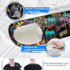 Large Gaming Mouse Pad+ Keyboard Wrist Rest Set, Ergonomics Memory Foam Mouse Mat Wrist Rest Support, Waterproof Extended Mousepad 31.5x11.8in, African American Black Women Graffiti Girl Desk Pad - Image 4