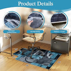 Office Chair Mat for Hardwood Floor & Tile Floor,36"X 48"-Convex Geo Blue - Image 2