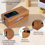 Cable Management Box,Cord Organizer Hide Desk Floor Wires,Home Office,Wood - Image 3