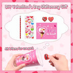 Pasimy 32 Set Valentine's Day Stationery Gift Valentine Classroom Exchange Gifts Include Cups Cards Pencils Stickers Erasers Stampers Sharpeners for Boy and Girl Prize Party Favor(Food) - Image 4