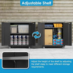 Aobabo 31.5" H Garage Storage Cabinet with Wheels,Lockable Metal Storage Cabinet with 2 Doors for Garage Home Office Storage,Black,Assembly Required - Image 5
