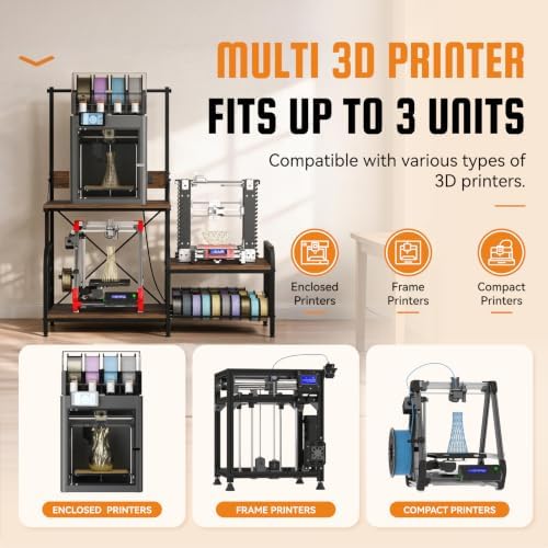 3D Printer Stand with Filament Storage Rack, Power Outlet, Spool Holder - Image 6