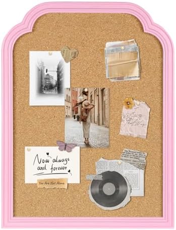 Cork Bulletin Board, 17.7"*23.6" Pin Board with Pink Frame, Decorative Hanging Message Board for Home Office School - Memos, Notes, Photos, Vision Board(PK-4560) by Okydoky