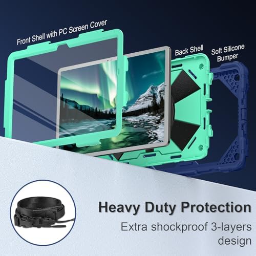 Scnioy for Galaxy Tab A11+ Plus / A9+ Case 11 Inch 2025/2023, Navy Mint - Image 2