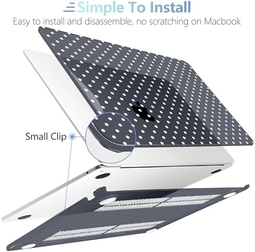 MEEgoodo for M5/M4/M3/M2 MacBook Air 15 inch Case 2026 2025 2024 2023, Case Fit Model (A3448/A3241/A3114/A2941) for MacBook Air 15.3 inch, White Polka Dot - Image 5