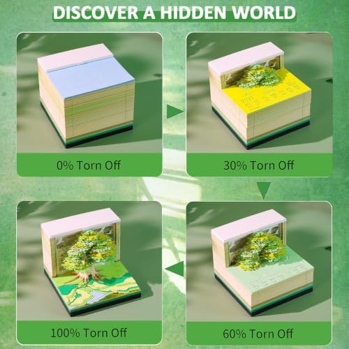 3D Calendar 2027 with Light Tear Away Timepiece Calendar for Desktop Decor - Image 3