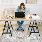 Anidaroel Office Chair Mat for Hardwood & Tile Floor, 4x6 Floor Mat for Office Chair, Under Desk Rug for Rolling Chair on Hardwood, Low Pile Carpet Floor Protector Rug, Easy to Clean, Khaki - Image 2