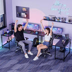 DUMOS 66" L Shaped Gaming Computer Desk, Sturdy Corner Table - Image 4