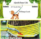 Dog Tie Out Cable for Camping, Dog Trolley System and 4ft Bungee Leash - Image 2