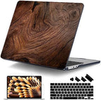 DONGKE for MacBook Air 13 Inch Case M5 2026 M4 2025 M3 M2 2024-2022 A3449 A3240 A3113 A2681, Plastic Hard Shell & Keyboard Cover & Screen Film for MacBook Air 13.6 Inch Case - Wood Grain by DONGKE