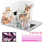 Mektron Case for MacBook Pro 16 Inch A2141 Cover 2019 Release 16" with Liquid Retina Display/Touch ID, Plastic Hard Shell with Keyboard Skin & Screen Protector & Dust Plug, Fox and Deer by Mektron