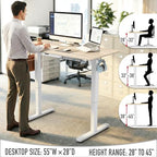 SHW 55 x 28 Electric Height Adjustable Standing Desk w/Drawer, Maple - Image 6