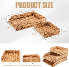Geelin 3 Pack Water Hyacinth Woven Stackable Letter Paper Tray, Primary - Image 2