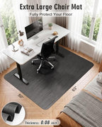 Modkin Extra Large Office Chair Mat for Hardwood Floor, 50" x 63", Black - Image 2